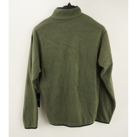 New Thread Wave Men’s Small Green Polar Fleece Snap Front Mock Pullover Sweater - Picture 2 of 9